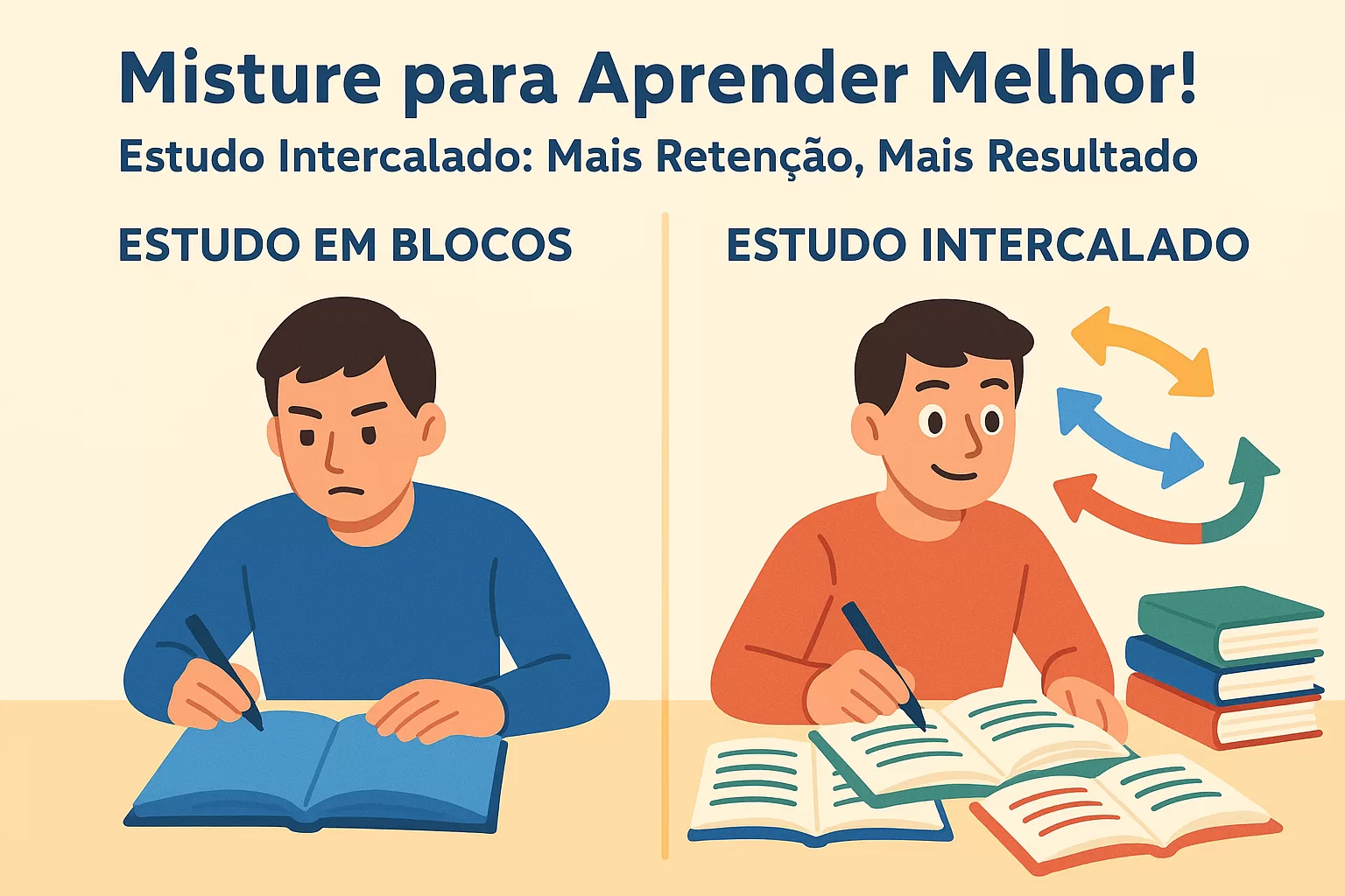 Estudo Intercalado (Interleaving): A Técnica de Estudo Surpreendente que Fixa Conteúdo (Melhor que Estudar em Blocos!)